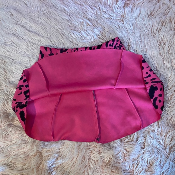Pink Skirt With Black Details, with zipper at the back.      Size: Small - Picture 2 of 4
